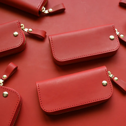 Leather Key Case ( Custom Name ) - Joy Red 4枚目の画像