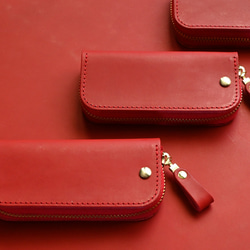Leather Key Case ( Custom Name ) - Joy Red 7枚目の画像
