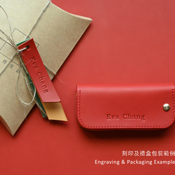 Leather Key Case ( Custom Name ) - Joy Red 1枚目の画像