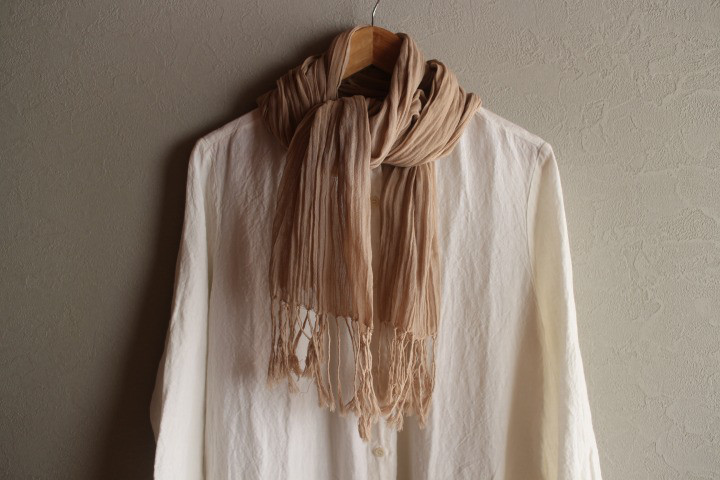 ATODE〜草木染コットンガーゼストール（オニグルミ染め）