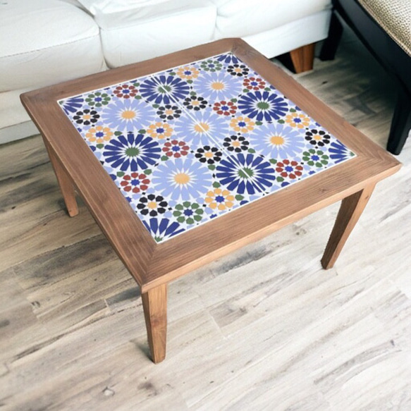 モロッコ　サイドテーブル　青 BELL SIDE TABLE/BRASS/MONTANA BLUE｜サイドテーブル | THE