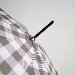 竹製雨傘方格紋棕色長傘晴雨兩用 ALCEDO 161055 陽傘傘 格紋竹柄 第18張的照片