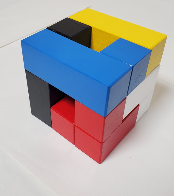 ☆知育玩具■ハンドメイドのニキーチンの「みんなの積み木」大人でも難しい (1辺9cmの立方体) 6枚目の画像