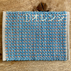 手織り 藍染めポットマット グラタン皿・土鍋にも 5枚目の画像