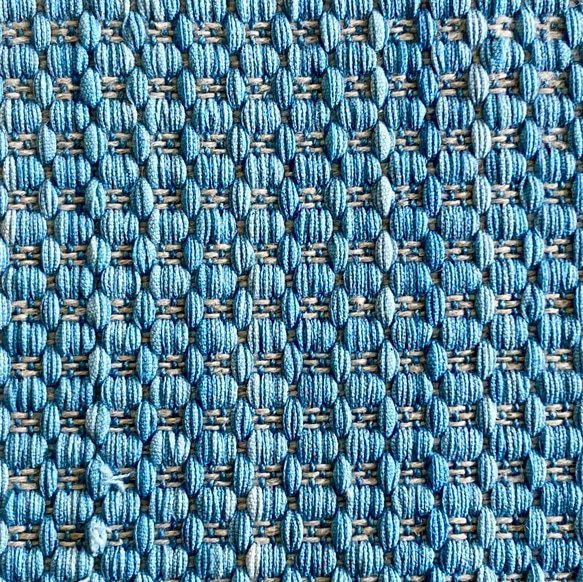 手織り 藍染めポットマット グラタン皿・土鍋にも 8枚目の画像