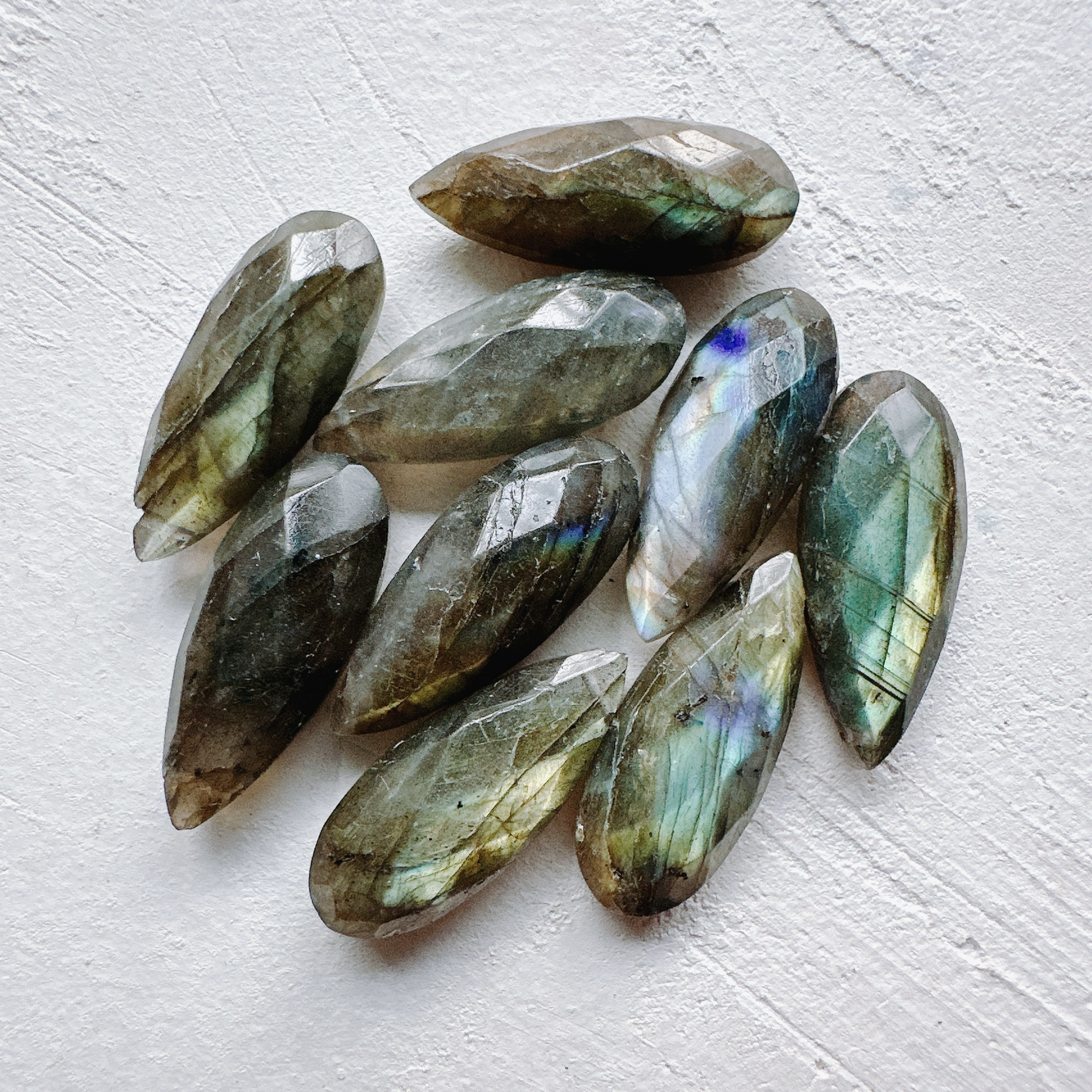 【14kgf 】uzumaki  ラブラドライトとハーキマーダイヤモンドのY字ネックレス《送料無料》