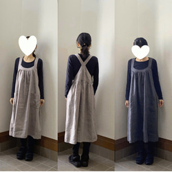 la couronne de fleur リネン エプロン ワンピース 作家さん バッククロスエプロンワンピース（ヨーロピアンリネン