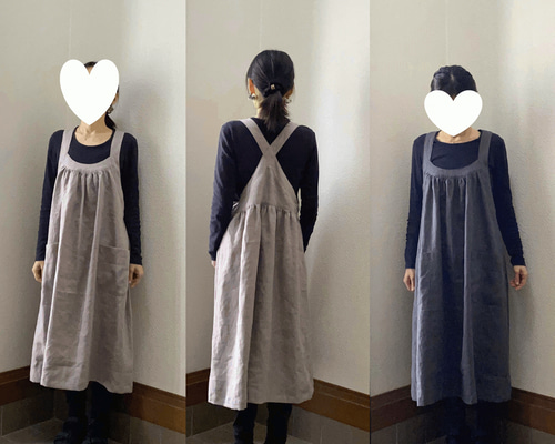 la couronne de fleur リネン エプロン ワンピース 作家さん cce843fc521b5a3e0f894bfea9975a