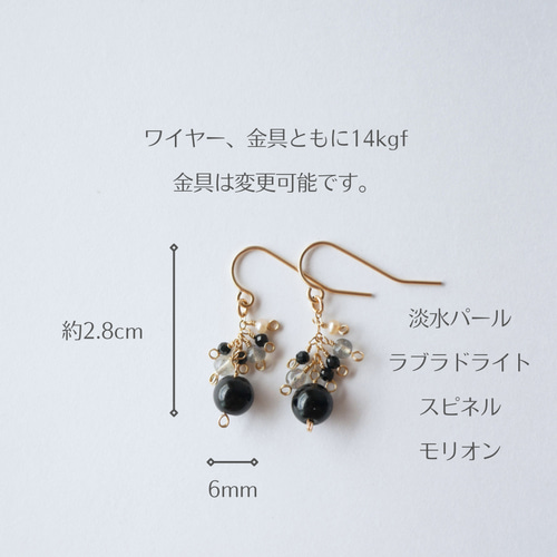 チベット　ラサ産　モリオンたんのピアス チベット ラサ産 モリオンたんのピアス