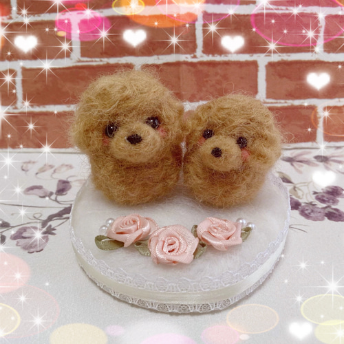 母の日仲良し親子トイプードルちゃん❤️ 羊毛フェルト くみ 通販 