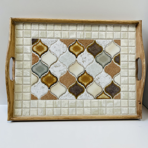 木の節目有り】コラベルタイルのトレイ お盆・トレイ たいるのおうち