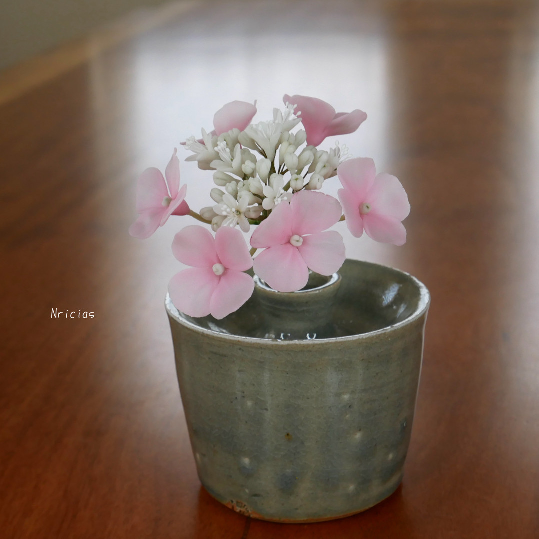 【日本限定モデル】 紫陽花(ピンク) little.t様♡専用 クレイフラワー フラワー・リース