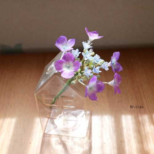 手にしたくなる がく紫陽花 S クレイフラワー NO.A1-GPS アート