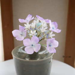 クレイフラワー 紫陽花(ピンク) little.t様♡専用 ピンクと白が美しい がく紫陽花 S クレイフラワー NO.A1-GPS