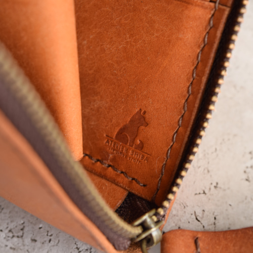 L字ファスナー財布 本革 ｲﾀﾘｱﾝﾚｻﾞｰ Brown ブラウン その他ミニ財布