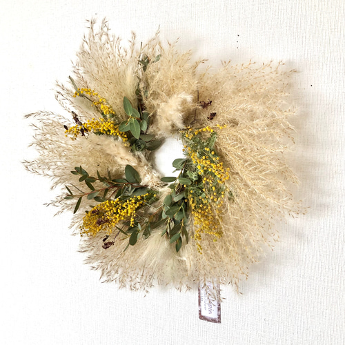 パンパスグラスとススキのリース 30cm