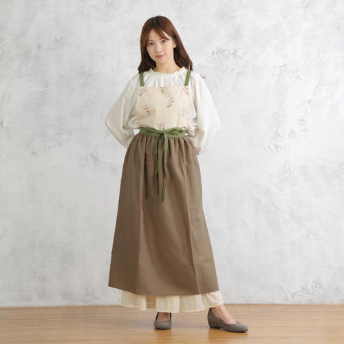 y'sリビング　麻　エプロンドレス　ドット　おもてなし　美品 ビブ エプロンドレス／Yarmo（ヤーモ）｜愛着を持ってずっと使い