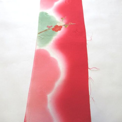 紅京友禪金梅花純絲丹後旗面No.216-7 前身部分[長100cm x 寬17cm]兒童喜慶服 第3張的照片