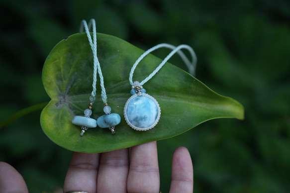 圓圓點★Larimar 流蘇項鍊 1530 第4張的照片