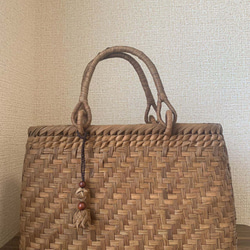 山葡萄　山葡萄籠バッグ　手作り　山葡萄かごバッグ　二重編み　内布あり 山葡萄 山葡萄かごバッグ 手作り 籠バッグ 二重編み 内布あり