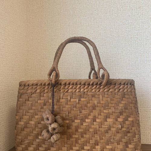 胡桃 胡桃籠バッグ 手作り くるみかごバッグ 市松編み 内布あり 胡桃 胡桃籠バッグ 手作り くるみかごバッグ 市松編み 内布あり