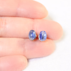 (1 件) 藍晶石耳環（7 x 5 毫米橢圓形鈦柱） 第4張的照片