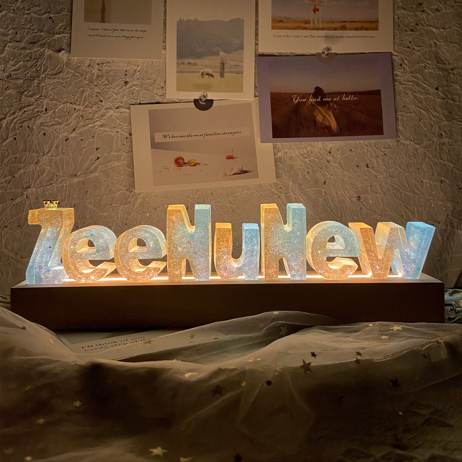 オーダーメイド ランプ 照明 プロポーズ 誕生日 記念日 名前 ライト 名入れギフト ネーム 文字入れ 星空 宇宙 銀河