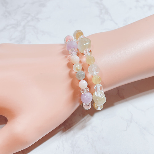 癒しのオルゴナイト❤️ラベンダー翡翠＋アメジストのフレンチ