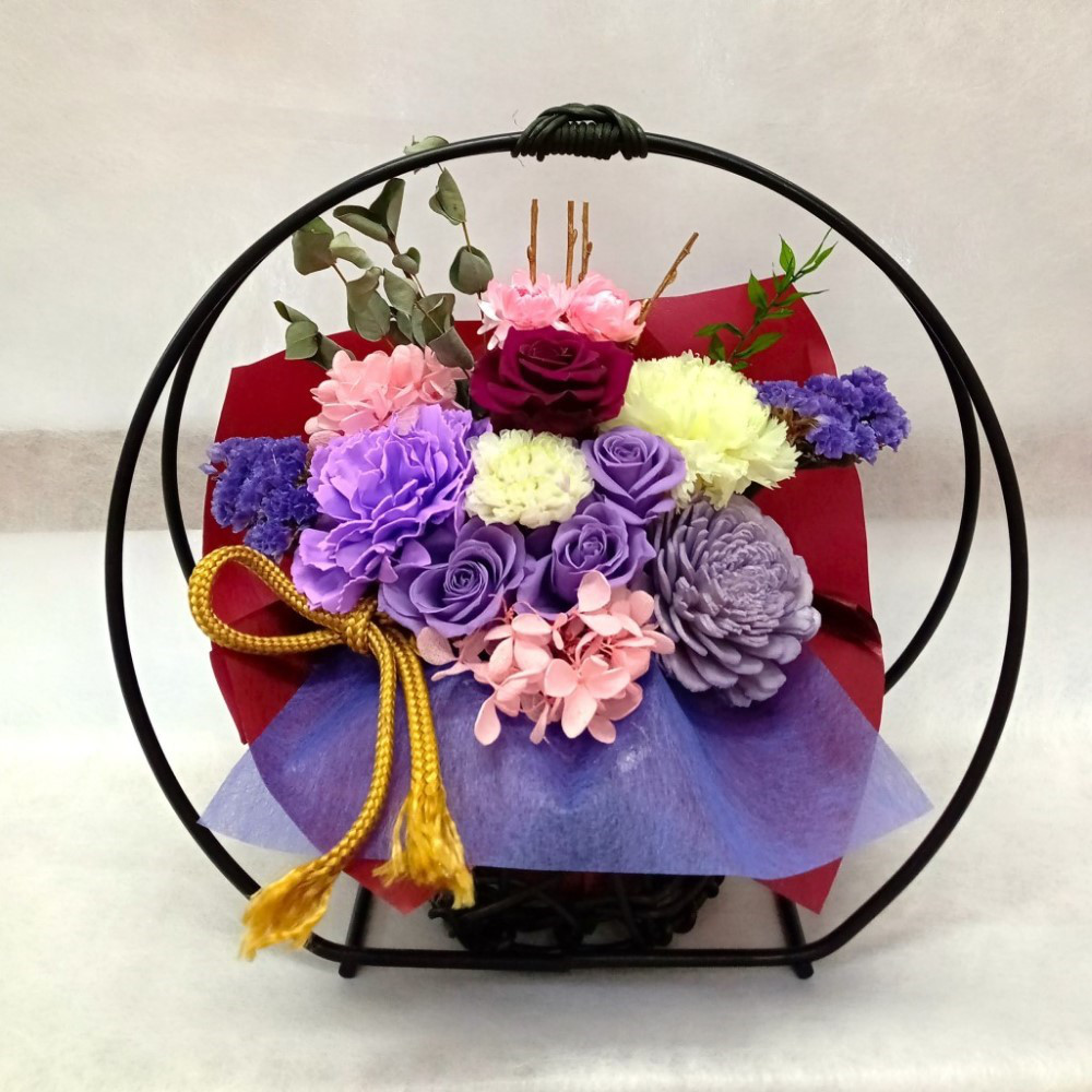 プリザーブドフラワー　アレンジメント　和風