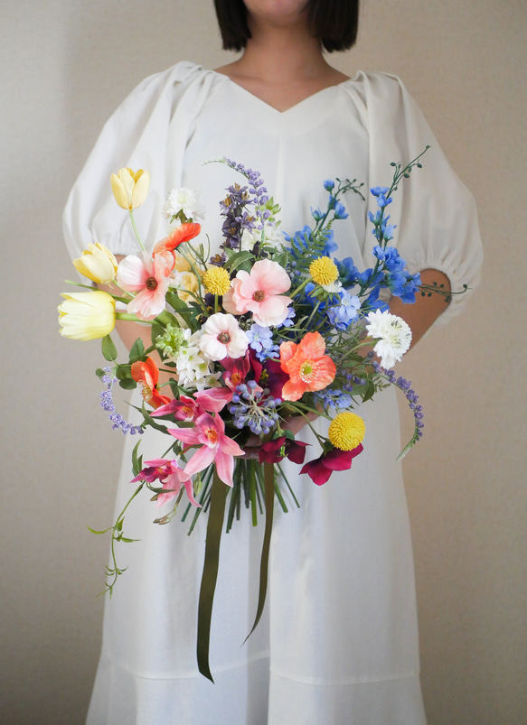 結婚式 前撮り リゾート ブーケ カラフルブーケ アーティ