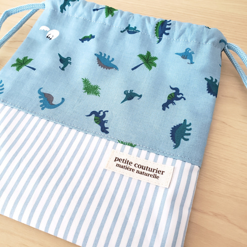 給食セット（ランチョンマット+巾着袋） ☆ かわいいダイナソー