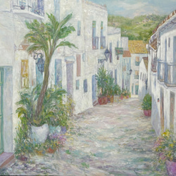 夏を待つフリヒリアナ(油絵30号、原画、スペイン、フリヒリアナ） 7枚目の画像