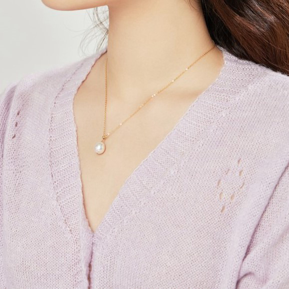 淡水バロックパールのネックレス　真珠　淡水真珠　淡水パール　パール 6月誕生石　夏の誕生石2024