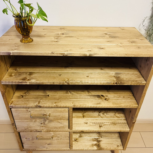 ウッドチェスト 収納棚 キッチンラック 食器棚 無垢材家具 【公式通販】