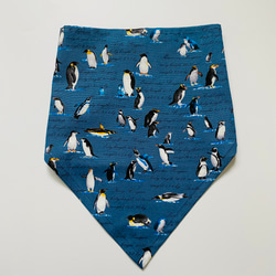 ペンギン柄☆120〜130こどもエプロン、三角巾、巾着3点セット　 5枚目の画像