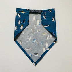 ペンギン柄☆120〜130こどもエプロン、三角巾、巾着3点セット　 4枚目の画像