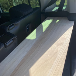 スズキ 新型ハスラー用ラゲッジボード 木製 ワイドタイプ 塗装なし キャンプ 車中泊 3枚目の画像