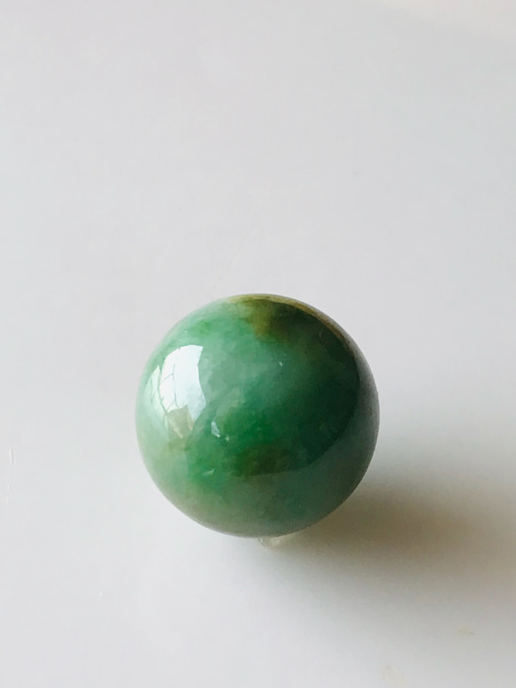 [MT100-001］ ジェイド　JADE ヒスイ　ネックレス　ブレスレット　ミャンマー産　丸玉　16mm グリーン 1枚目の画像