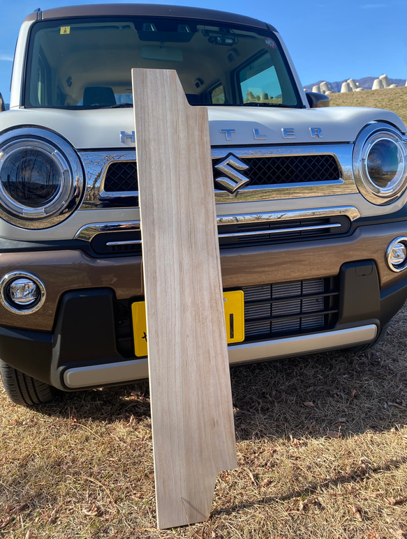 スズキ 新型ハスラー用ラゲッジボードリクライニング対応 本体のみ 塗装なし 木製 車中泊 7枚目の画像