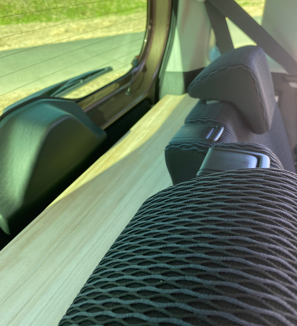 スズキ 新型ハスラー用ラゲッジボードリクライニング対応 本体のみ 塗装なし 木製 車中泊 5枚目の画像
