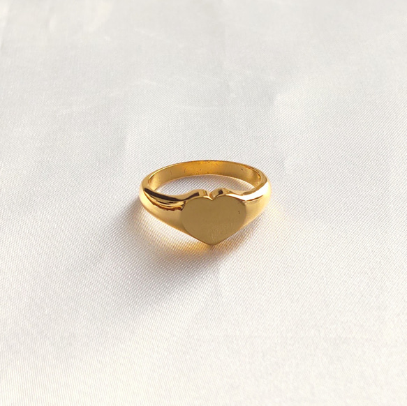 stainless　ハートリング　ゴールド　シルバー　12号　韓国　指輪　可愛い　おしゃれ　シンプル　メンズ　レディース 5枚目の画像