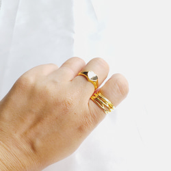 stainless　ハートリング　ゴールド　シルバー　12号　韓国　指輪　可愛い　おしゃれ　シンプル　メンズ　レディース 10枚目の画像