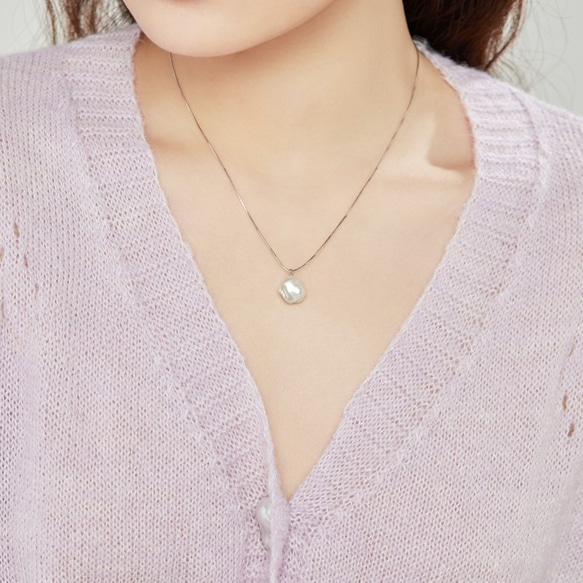淡水バロックパールのシルバーペンダント