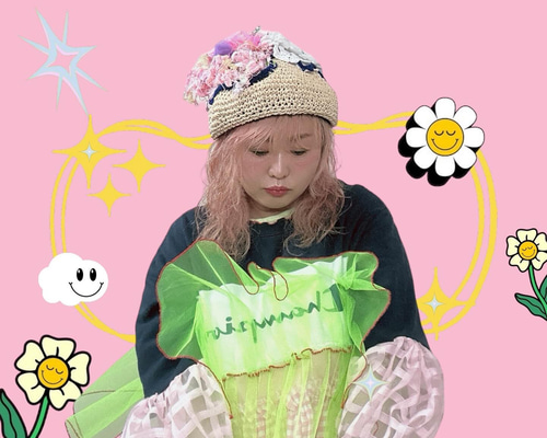 個性的春夏ベレー帽ニットミックス ベレー帽・ハンチング tsunagute
