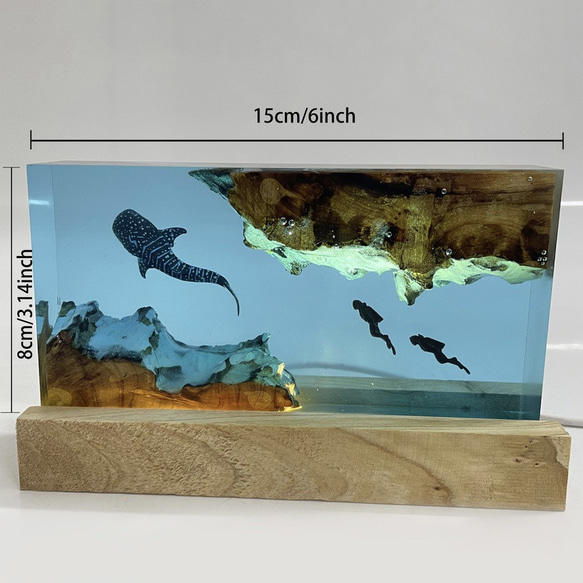 ナイトライト レジンアート 海洋生物 おしゃれ かわいい USB 給電 コンパクト ベッドライト 間接照 ch-1483 9枚目の画像