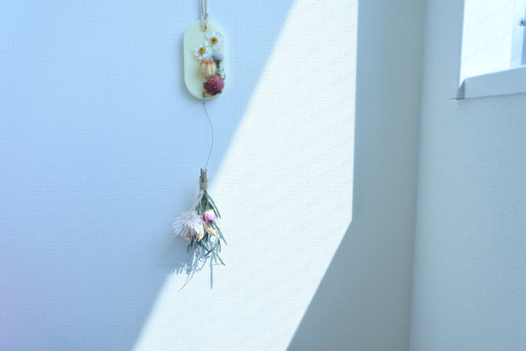 ◌サシェガーランド◌サシェとミニスワッグのガーランド ピンクのお花 ⋮ ウッディシトラスラベンダーの香り 8枚目の画像