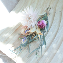 ◌サシェガーランド◌サシェとミニスワッグのガーランド ピンクのお花 ⋮ ウッディシトラスラベンダーの香り 6枚目の画像