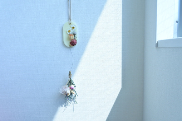 ◌サシェガーランド◌サシェとミニスワッグのガーランド ピンクのお花 ⋮ ウッディシトラスラベンダーの香り 9枚目の画像