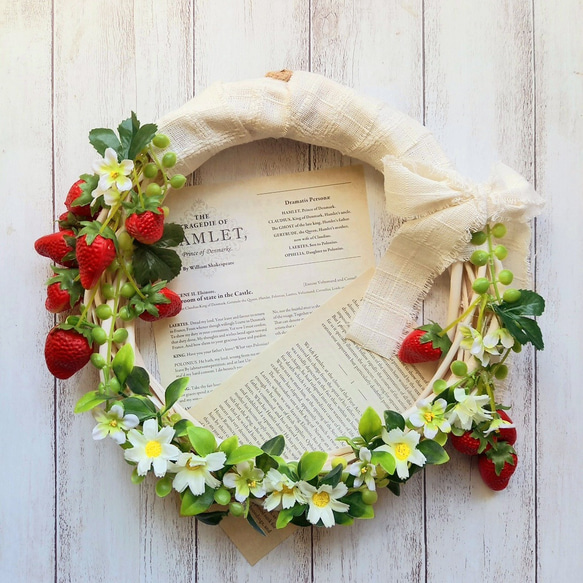 フラワーリース春いちご約25cm