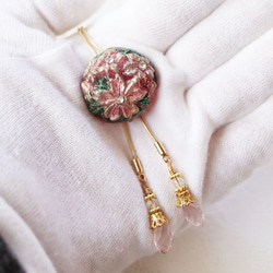 櫻花環領帶項鍊套索風格（淺粉紅色×櫻花色） 第5張的照片